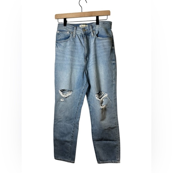 Madewell The Momjean Distressed High Rise Jeans Size 27 / 6 - Picture 1 of 8